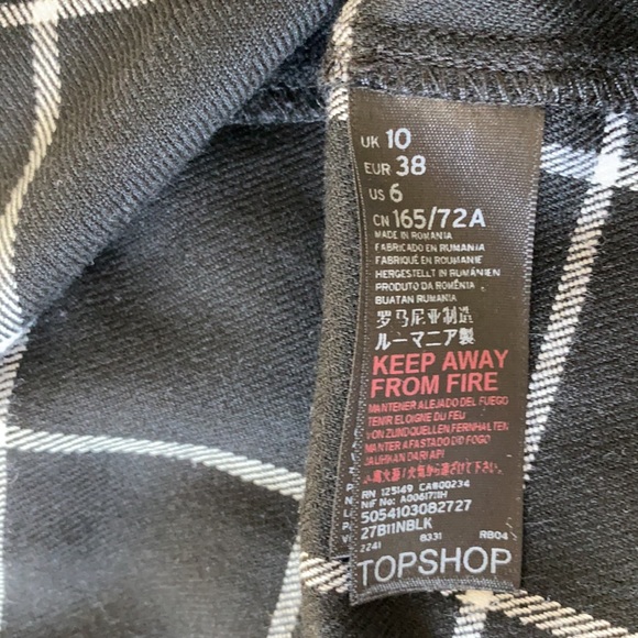 Topshop Y2K Inspired Black & White Plaid Wrap Around Skirt - Picture 5 of 7